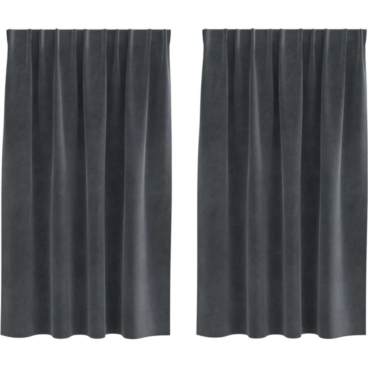 Verdunkelungsvorhänge 2 pcs | für Wohnzimmer & Schlafzimmer Hellgrau 140 x 140 cm Samt – Bild 1