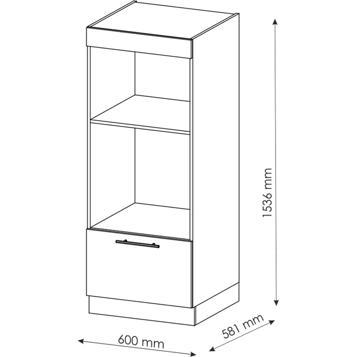 Mikrowellenschrank Fame-Line Weiß Landhaus 60 cm offen Vicco – Bild 3