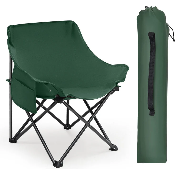Sunula Campingstuhl Faltbar Angelstuhl Klappsessel mit Tragetasche für Garten, mit Tragetasche, Klappstuhl bis max. 100 kg, Grün – Bild 1