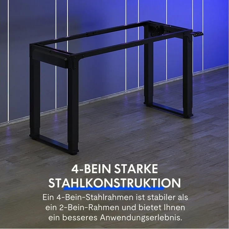 FLEXISPOT Schreibtisch Elektrisch höhenverstellbarer Tisch mit Doppelmotor (Höhenverstellbarer Schreibtisch elektrisch), 4-Beinen, 2 Motoren, 2-Fach-Teleskop – Bild 3