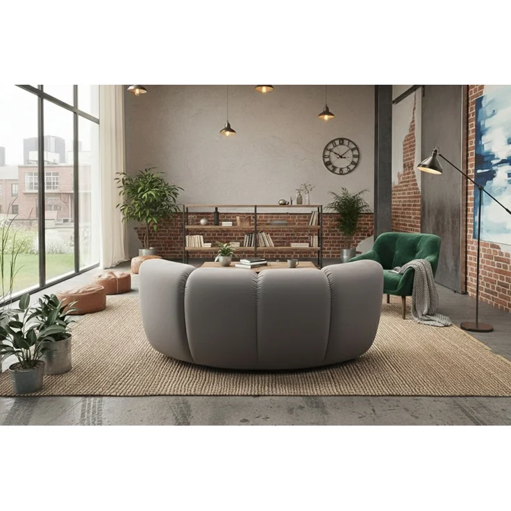KAWOLA Sessel LAYLA Eckelement Velvet taupe 74 x 99 x 166 cm – Bild 6