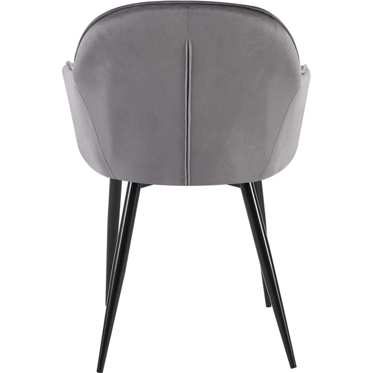 2er Set Esszimmerstuhl GENIM - Samt Dunkelgrau 60x60x84 cm | Essstühle Esszimmerstühle Küchenstühle Wohnzimmerstühle – Bild 4