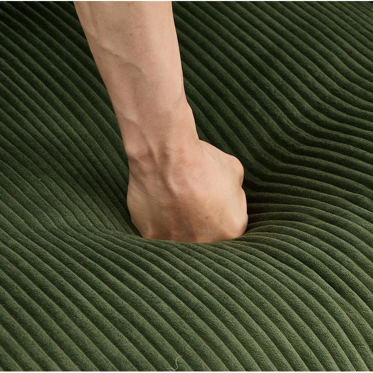 Modulsofa 265x161x94 cm in Grün mit Cordbezug, Hocker und flexibel kombinierbaren Elementen – Bild 8