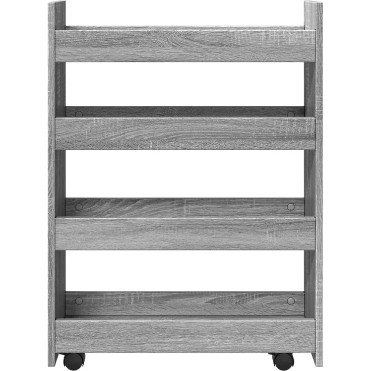vidaXL Aufbewahrungswagen Schmal 4 Etagen Grau Sonoma Holzwerkstoff 855264 – Bild 3