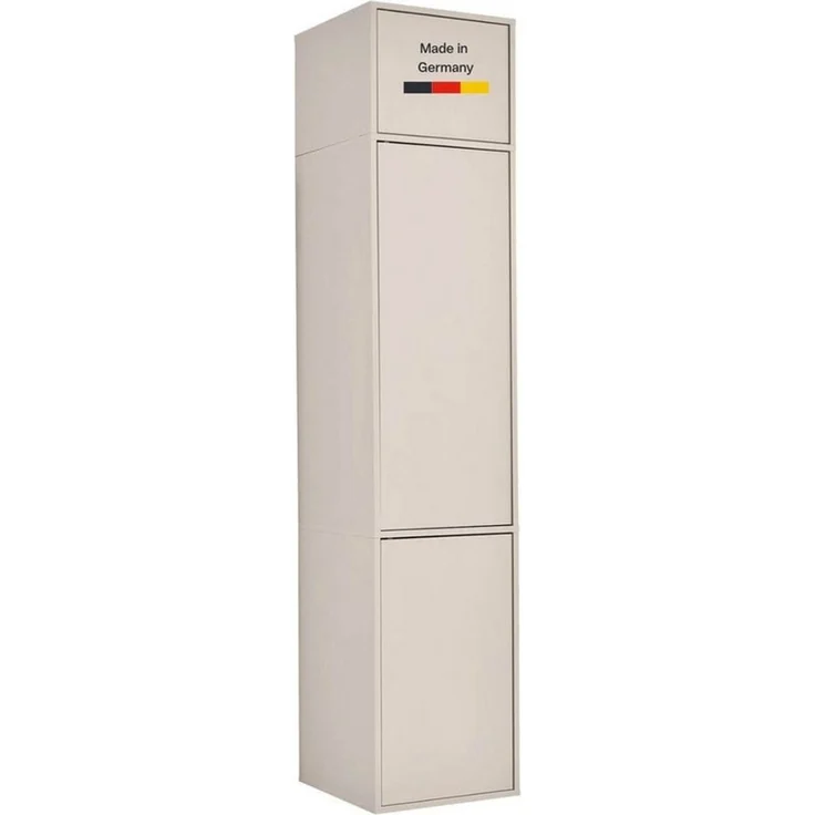 mokebo Kleiderschrank Beige 'Robe' Schrank Deckenhoch Kaschmir Push-to-Open (234 cm hoch) Made in Germany, Kleiderschrank grifflose Schubladen & Türen Beige – Bild 2