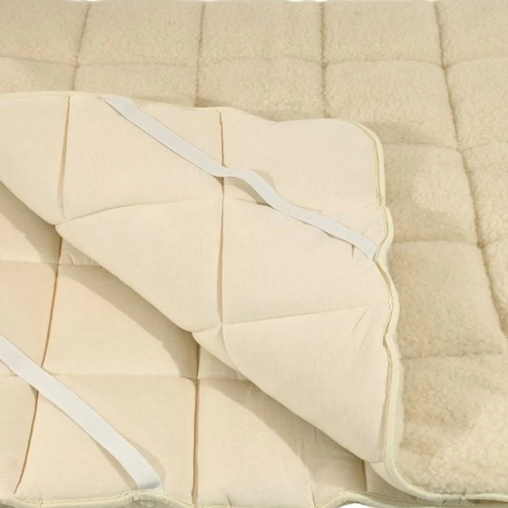 Meivita, Topper bauschiges Lammflor Unterbett mit 4 Eckgummis, 3 cm hoch, Merino Schafschurwollvlies, Matratzenauflage Hergestellt in Deutschland – Bild 4