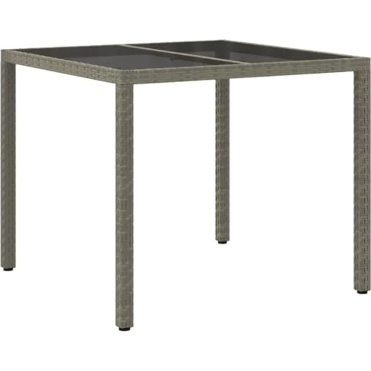 vidaXL Gartentisch Grau 90 x 90 x 75 cm Poly-Rattan 362534 – Bild 10