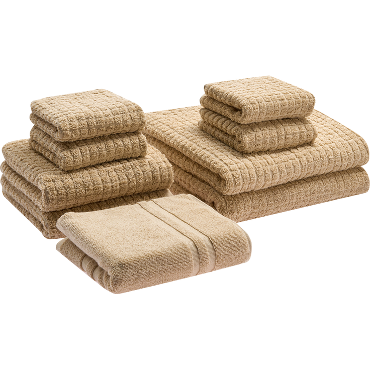 Handtücher 9er Set ATAI Baumwolle Beige – Bild 4