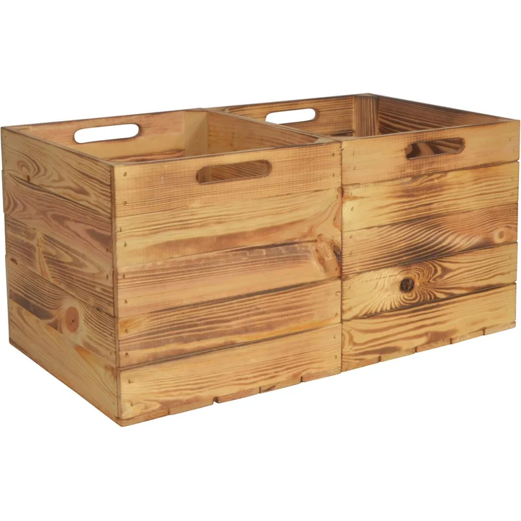 CHICCIE Holzkiste Kallax Aufbewahrungsbox Geflammt 33x38x33cm (4 St) – Bild 2
