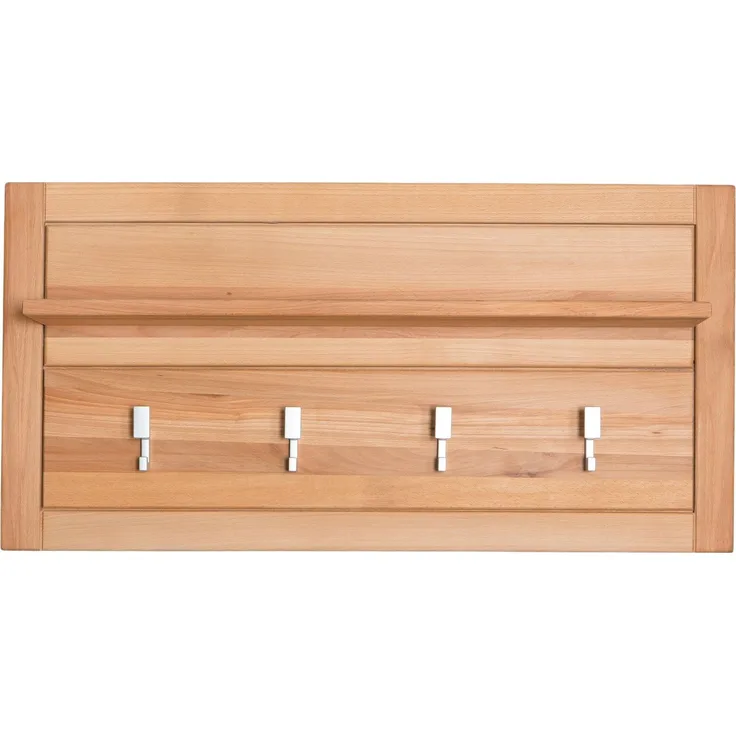 Woodline Garderobenpaneel klein Kernbuche Massivholz geölt, Genf Natur 91x15x46 cm