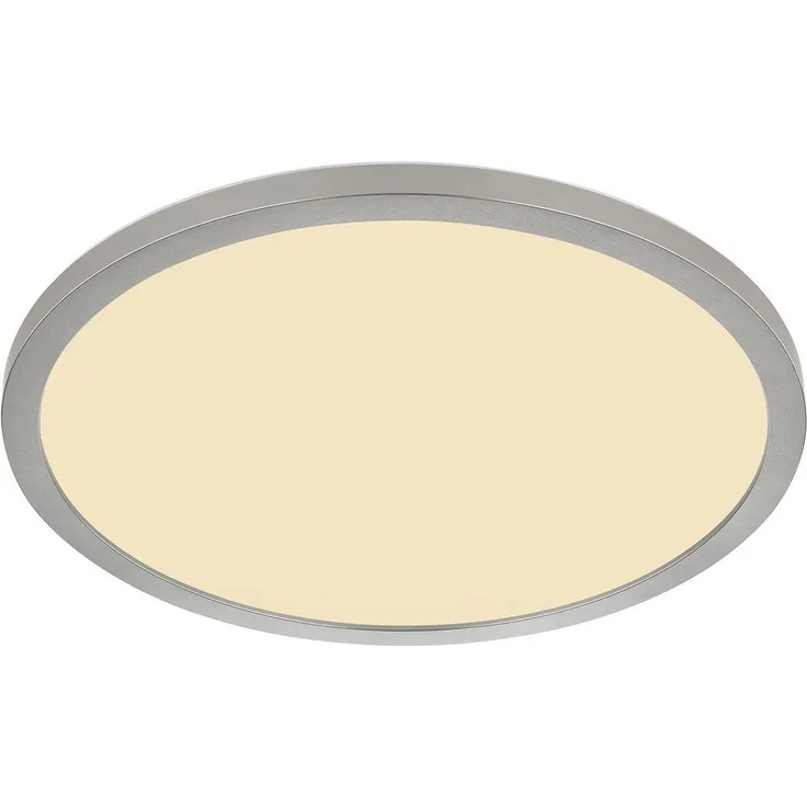 GLOBO LIGHTING LED Deckenleuchte SAPANA, Ø 42 cm, 1-flammig, Nickelfarben, Weiß, Dimmfunktion, Memoryfunktion, LED fest integriert, Extra-Warmweiß, Kunststoff, IP44 Spritzwassergeschützt