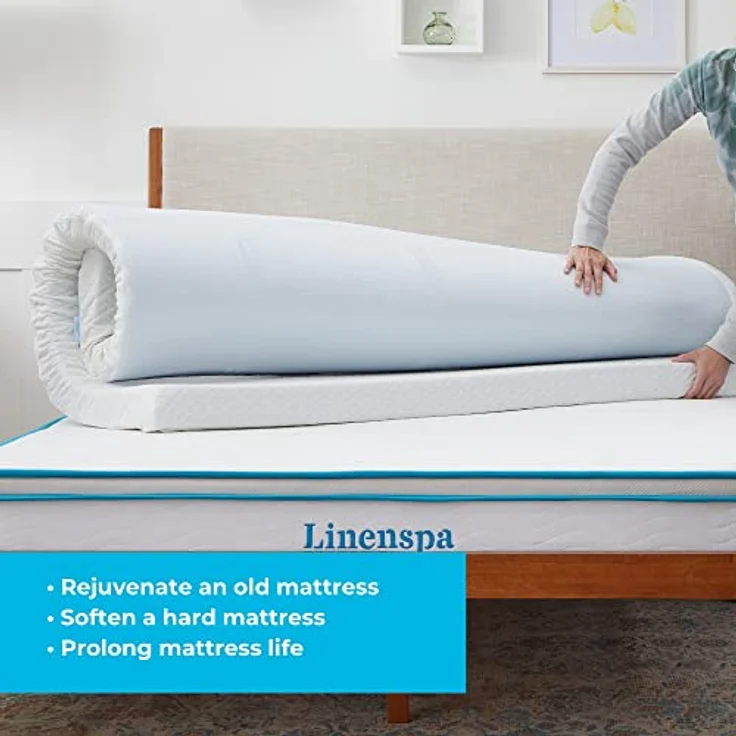 Linenspa 7,5 cm Gel-Matratzenauflage aus Memory-Schaum mit Reißverschlussbezug, Matratzenauflage für Super-Kingsize-Betten (180x200 cm) – Bild 5