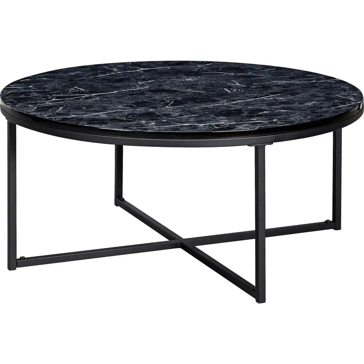 Wohnling Design Couchtisch Ø 80 cm Marmoroptik