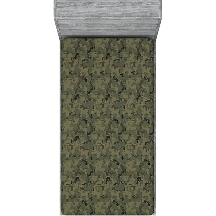 Abakuhaus Spannbettlaken Soft Dekorativer Stoff Bettwäsche Rund-um Elastischer Gummizug, Tarnen Digital Pixel Camo