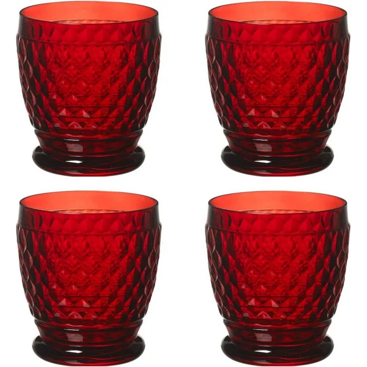 Villeroy & Boch Glas Boston Coloured, Kristallglas, Spülmaschinengeeignet, Rot, Boston, H: 10cm