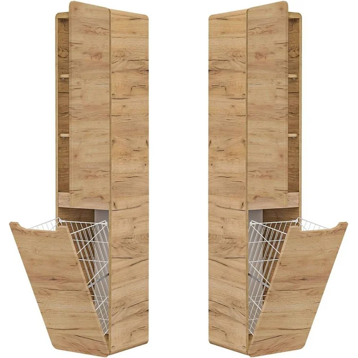 Badmöbel Waschplatz Set, Wotan Eiche Nb, LUTON-56-CRAFT B/H/T ca. 130/200/46 cm – Bild 10