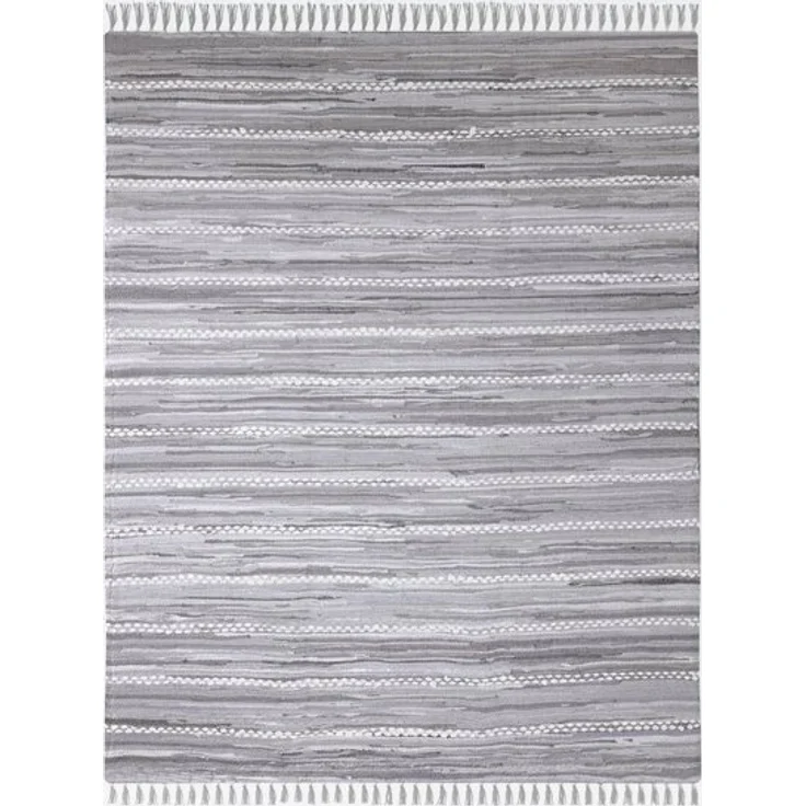 Wohnando Teppich MY-RUG Nandini, Chindi-Teppich 200x140 cm, rechteckig, Höhe: 10 mm, aus recycelten Baumwollresten, handgewebt, wendbar, mit Fransen – Bild 4