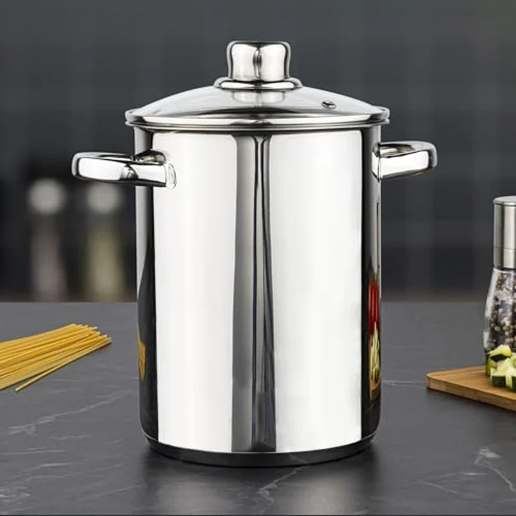 mucHome Spaghettitopf Nudeltopf & Spargeltopf hoher Topf mit Siebeinsatz, für 4 Liter – Bild 1