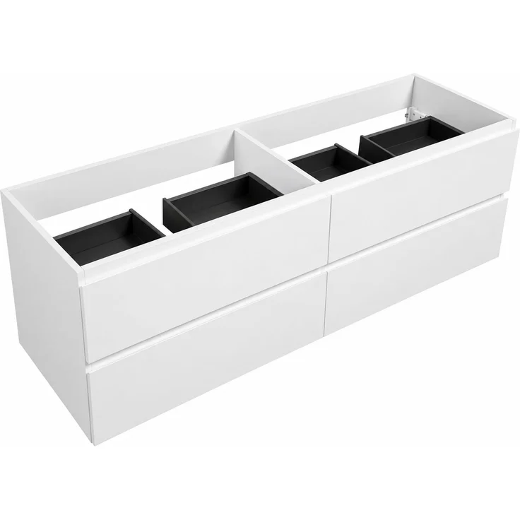 Waschbeckenunterschrank Angela 160cm - Hochglanz Weiß - Unterschrank Badmöbelset – Bild 2