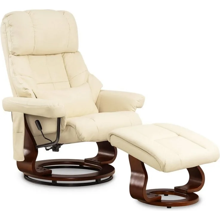 MCombo Relaxsessel MCombo Massagesessel mit Hocker 9068, 360°drehbarer Relaxsessel mit Liegefunktion