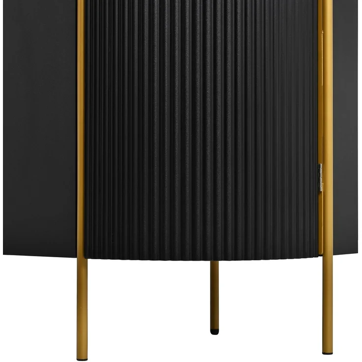 ZUBALIYA Sideboard 140x38x80 cm, mit 4 Türen, aus MDF, Schwarz – Bild 15