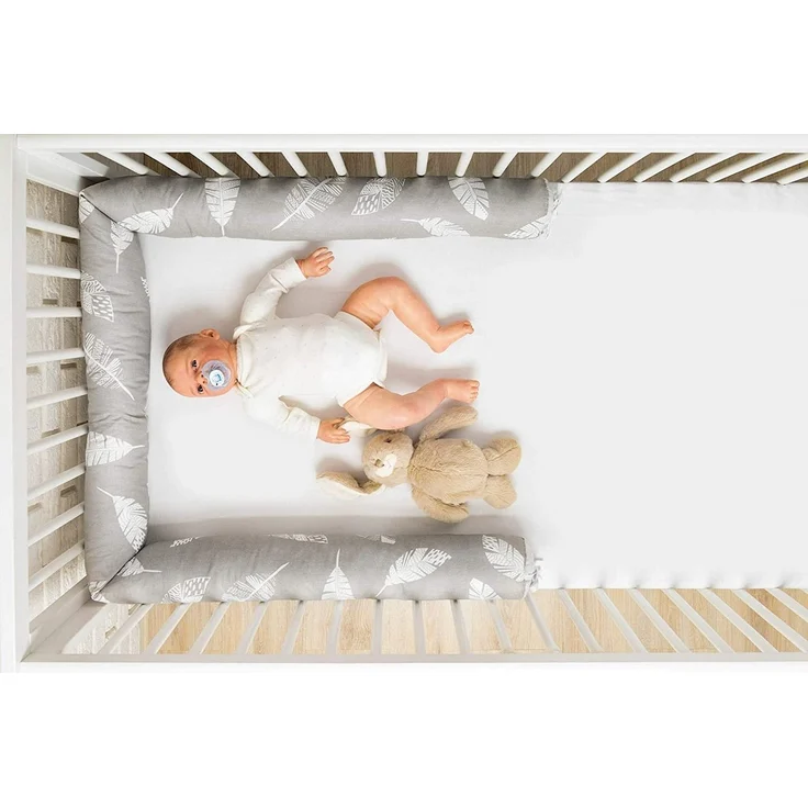 Amilian Nestchenschlange Bettschlange 210cm - Seitenschläferkissen - Nestschlangen, (Nestchenschlange für Kinderbett, Nestchen, Bettumrandung als Kopfschutz, Kantenschutz für Ihr Babybett), Nestchen - Bettumrandung als Kopfschutz - Kantenschutz für Bab... – Bild 2