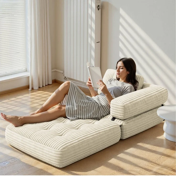 Bealife 1,5-Sitzer Klappbares Sofa, Relaxsessel Indoor-Lazy mit Armlehnen – Bild 3