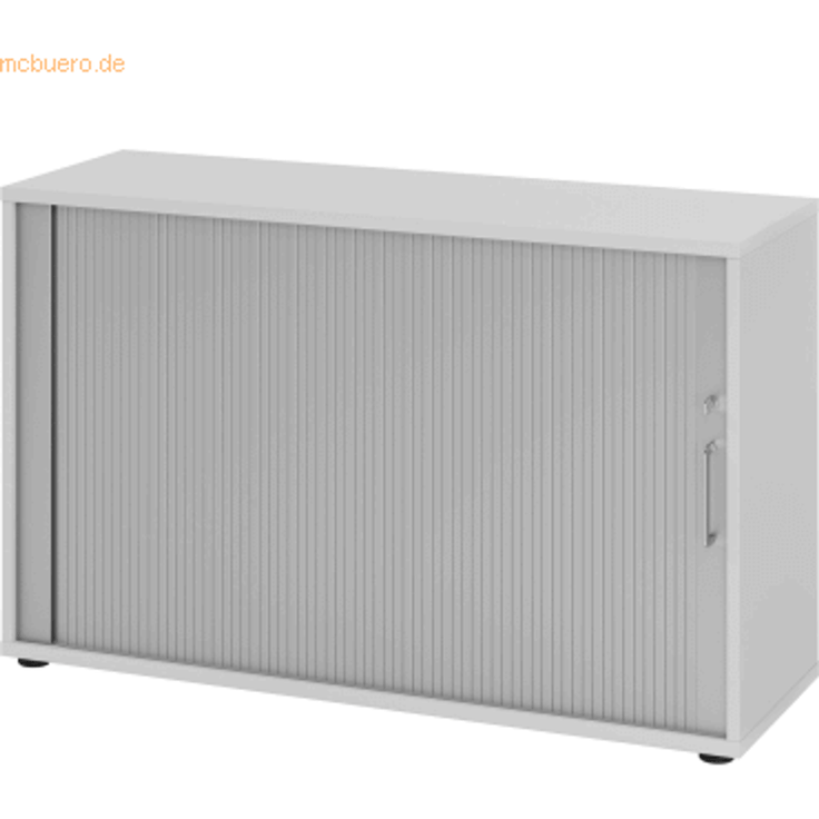 Rolladenschrank 2 OH BxTxH 120 x 40 x 74,8 cm Griff BS Grau/Silb