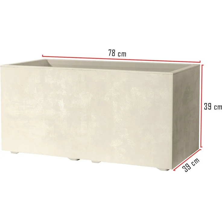 XL Pflanzkasten Millennium 73 L in Creme mit Tolle Naturstein Optik – Bild 2