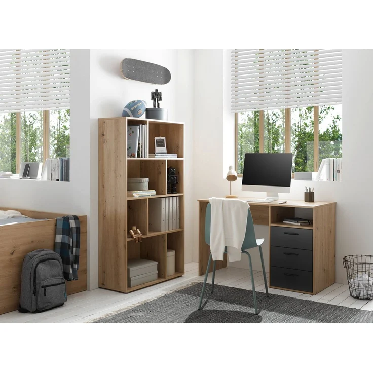 Jugendzimmer Liam in Artisan Eiche und Graphit 4 teiliges Kinderzimmer Komplett Set – Bild 1