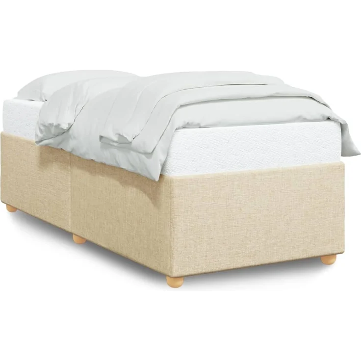 vidaXL Bettgestell ohne Matratze Creme 90x190 cm Stoff 3284699 – Bild 2
