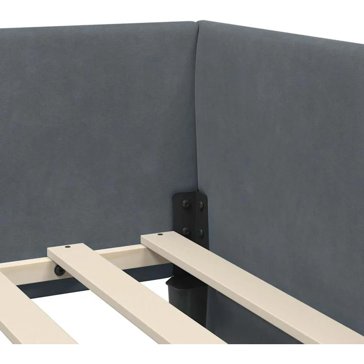 vidaXL Eckbettgestell mit Matratze Sonstiges 2 pcs Grau Samt 3393645 – Bild 10