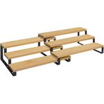 SONGMICS Gewürzregale, Küchenregale stehend, Küchen-Organizer, 2er Set, Holzwerkstoff, je 3 Ablagen, ausziehbar, stapelbar, für Speisekammer, Arbeitsplatte, naturbeige-tintenschwarz KCS016N01