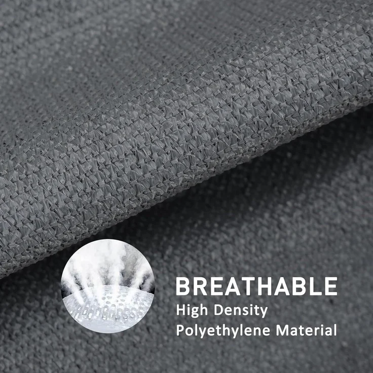 SUNNY GUARD Sonnensegel Dreieck 3 x 3 x 4. 25m Sonnenschutz Atmungsaktiv HDPE UV Schutz für Balkon Terrasse Garten, Grau Anthrazit – Bild 2