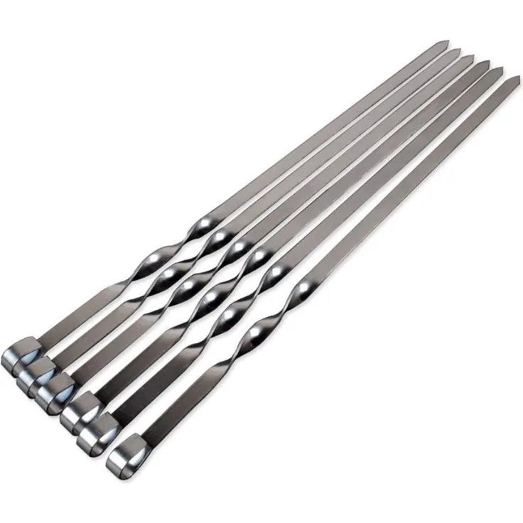 BAYLI Grillspieß 6x Grillspieße aus Edelstahl, 45cm Schaschlikspieße Set, Schampura