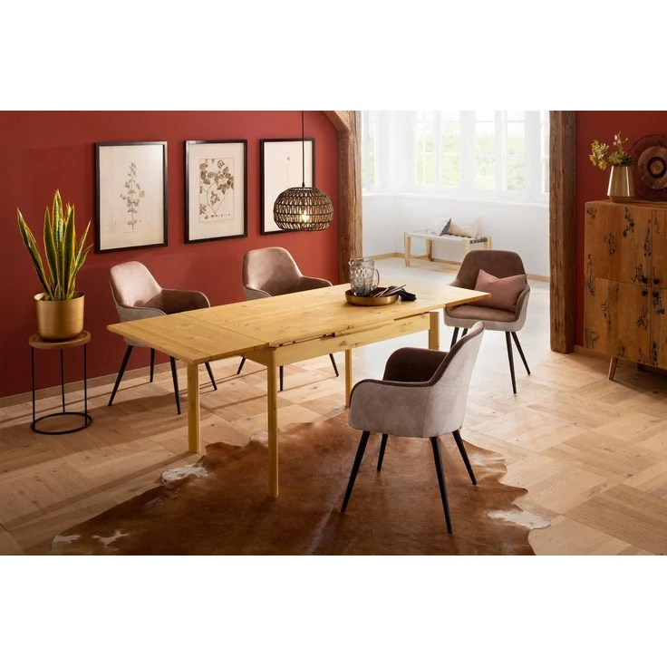 Home affaire Esstisch Tirza, aus massiver Kiefer, mit Auszugsfunktion in zwei Breiten – Bild 1