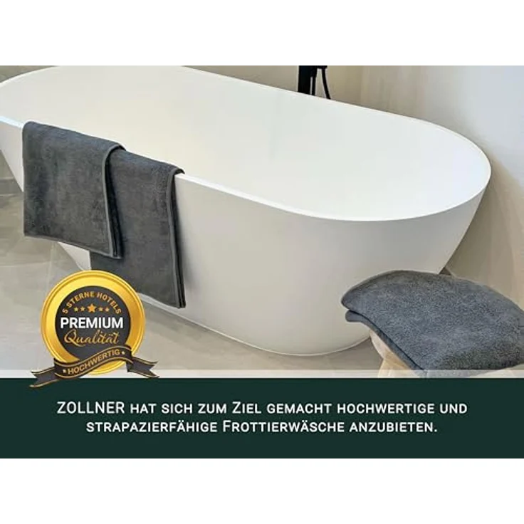 ZOLLNER Duschtücher, Walkfrottier (3-St), 70 x 140 cm, 100% Baumwolle, vom Hotelwäschespezialisten – Bild 6