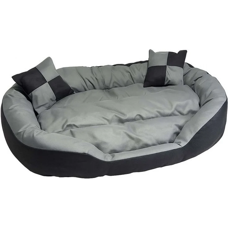 Hossi's Wholesale Tierbett Tierbett Hundekissen Hundebett M 85 x 70 x 20 cm grau weich Wendekissen – Bild 4