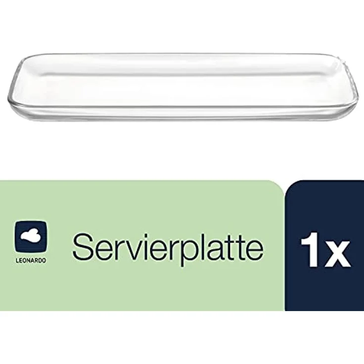 Leonardo Ciao Glasplatte, spülmaschinengeeignete Servierplatte für Kuchen, Gebäcke oder Canapés, Klarglas, 2,5 x 33 x 16 cm, 550 g, 025831 – Bild 2