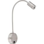 LED Wandleuchte, Flexo, 3 Watt, nickel matt, H 50 cm