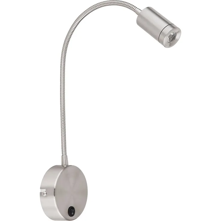 LED Wandleuchte, Flexo, 3 Watt, nickel matt, H 50 cm