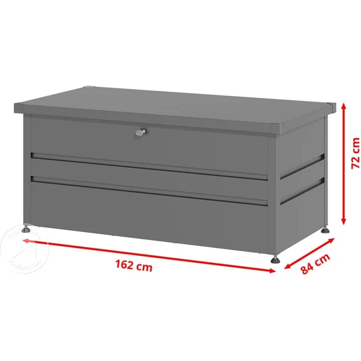 GFP PRIMEYARD® Gartenbox 162 x 84 x 72 cm Aufbewahrungsbox Auflagenbox Gartentruhe Metall anthrazit wasserdicht – Bild 7