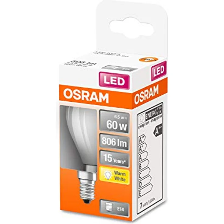 Osram E14 LED-Leuchtmittel Tropfenform, 5,5 W, 806 lm, 2.700 K, smokeyfarbend, 15.000 Stunden Lebensdauer – Bild 3