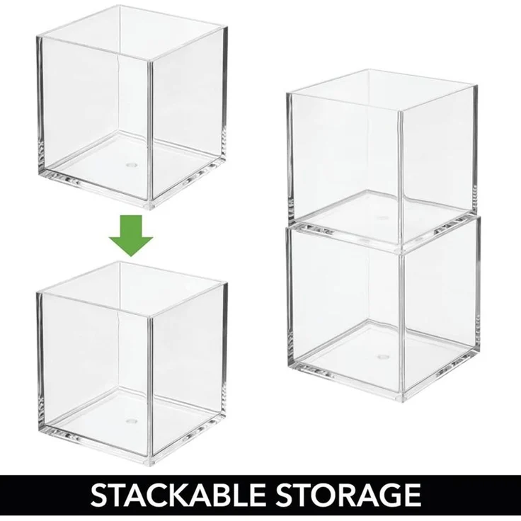 mDesign Schreibtisch Organizer Aufbewahrung Ablage Ordnung 3er-Set Transparent – Bild 5