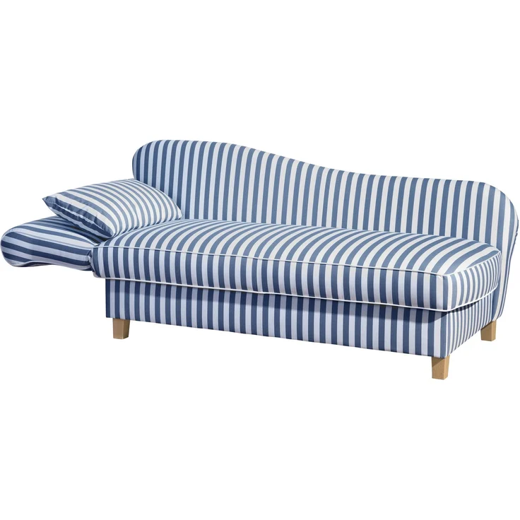 Max Winzer Recamiere mit Armteil links klappbar 'Selma', Flachgewebe blau, 82 cm x 88 cm x 190 cm – Bild 3