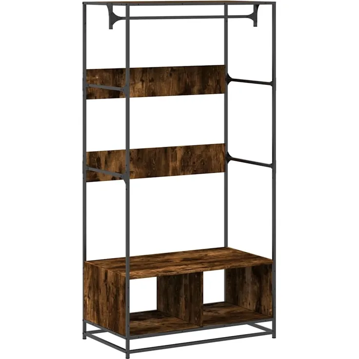 vidaXL Kleiderständer Räuchereiche 90x50x180 cm Holzwerkstoff 849296