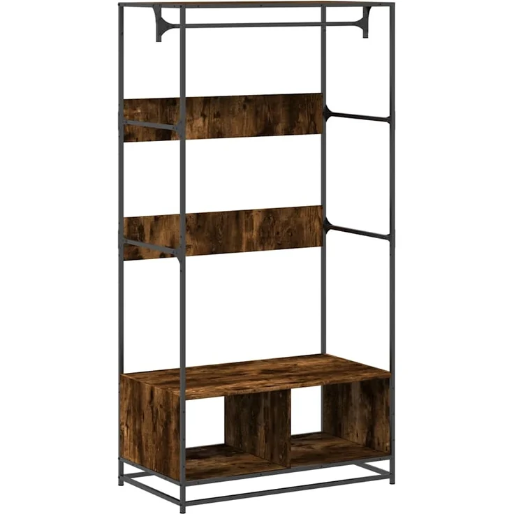 vidaXL Kleiderständer Räuchereiche 90x50x180 cm Holzwerkstoff 849296 – Bild 1