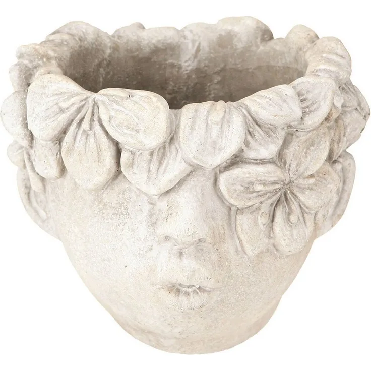 Viana Übertopf Pflanzkopf Blumentopf Mädchen Beton Deko Vase H13,5cm