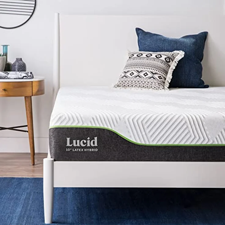 LUCID 25 cm Latex Hybrid Matratze 135x190 cm, H3 – Federkernmatratze mit Gel Memory Foam & elastischem Latexschaum – Mittelfest – 135x190 cm – Bild 2