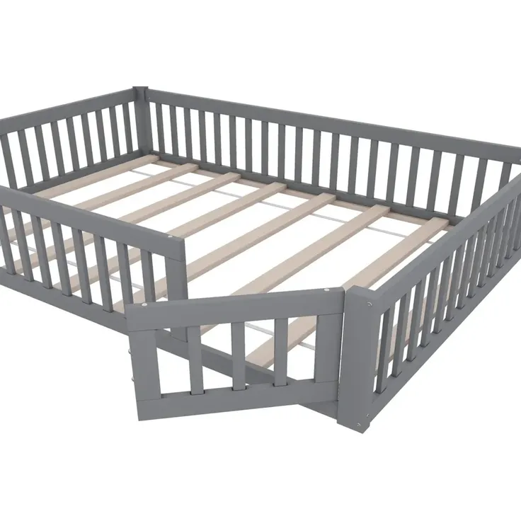 Hausbett mit Lattenrost und Rausfallschutz, 140x200 cm, Kinderbett, Jugendbett, Kiefer – Bild 8